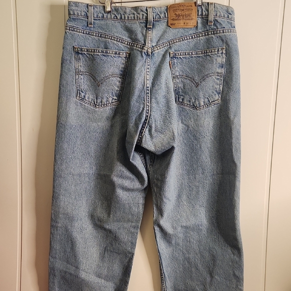 Men's 505's Vintage Levis Orange Tab Made In Mexico Blue Relaxed Cotton Jeans - Picture 1 of 9
